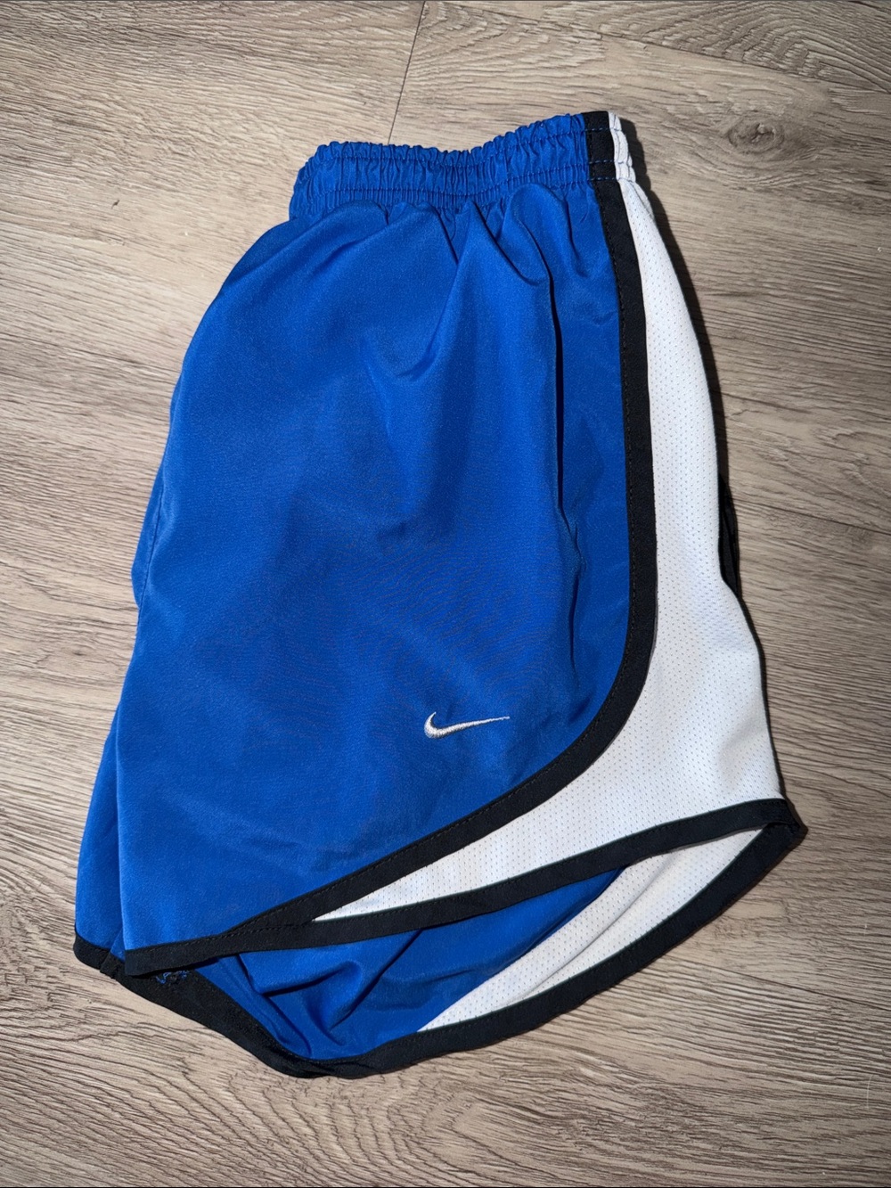 Nike Blue Athletic Shorts with White and Black Trim